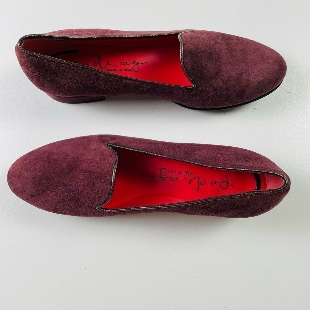 Pas De Rouge suede slip on‎ women size 37.5